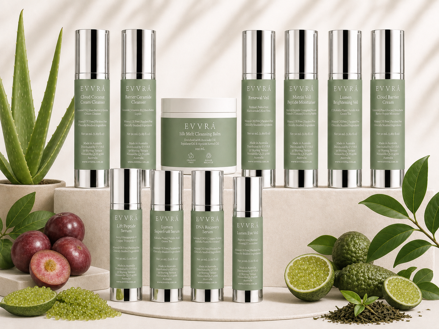 The Complete EVVRÁ Skincare Collection full AM and PM routine bundle