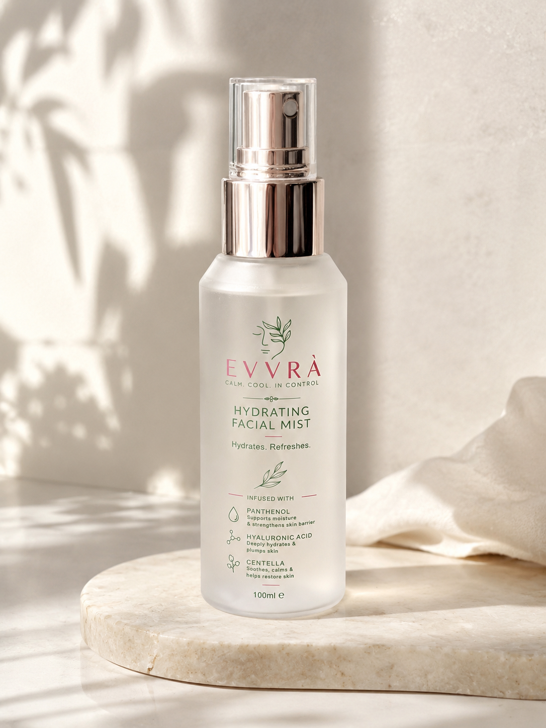 EVVRÁ Hydrating Facial Mist, lightweight spray for instant hydration and refresh