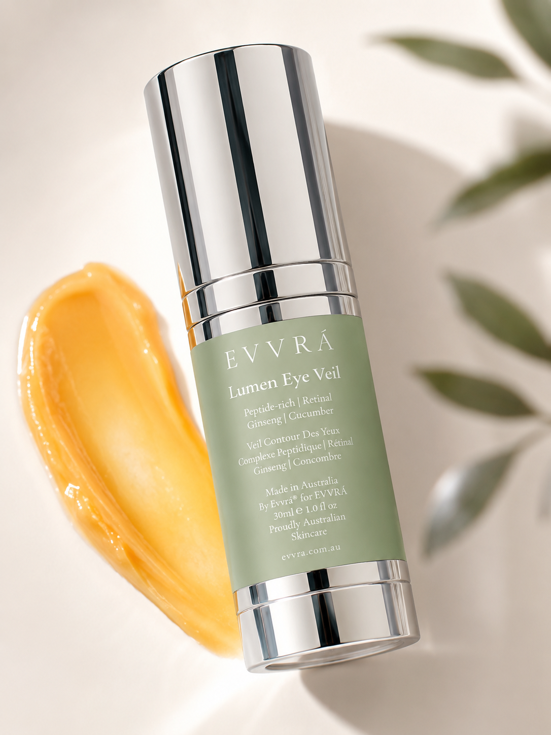 Lumen Eye Veil peptide and retinaldehyde eye cream tube, EVVRÁ