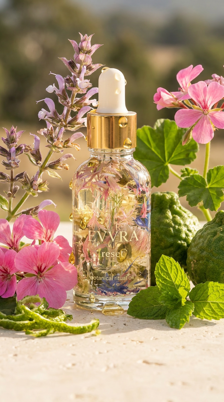 EVVRÁ Botanical Ritual Oil, lightweight body oil with mint, neroli, bergamot and clary sage
