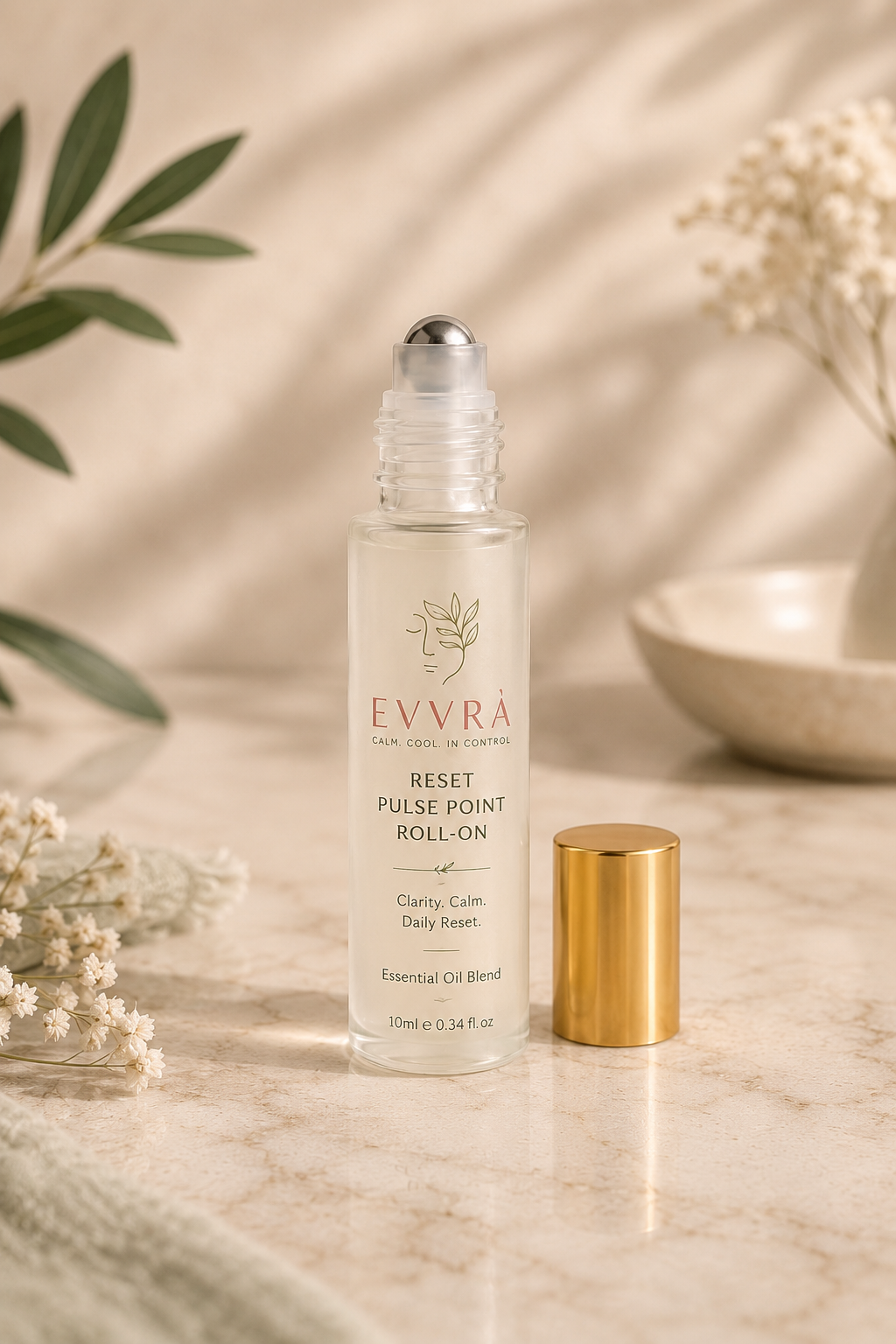 EVVRÁ Botanical Essence Roll-On, pulse-point blend with spearmint, neroli and bergamot